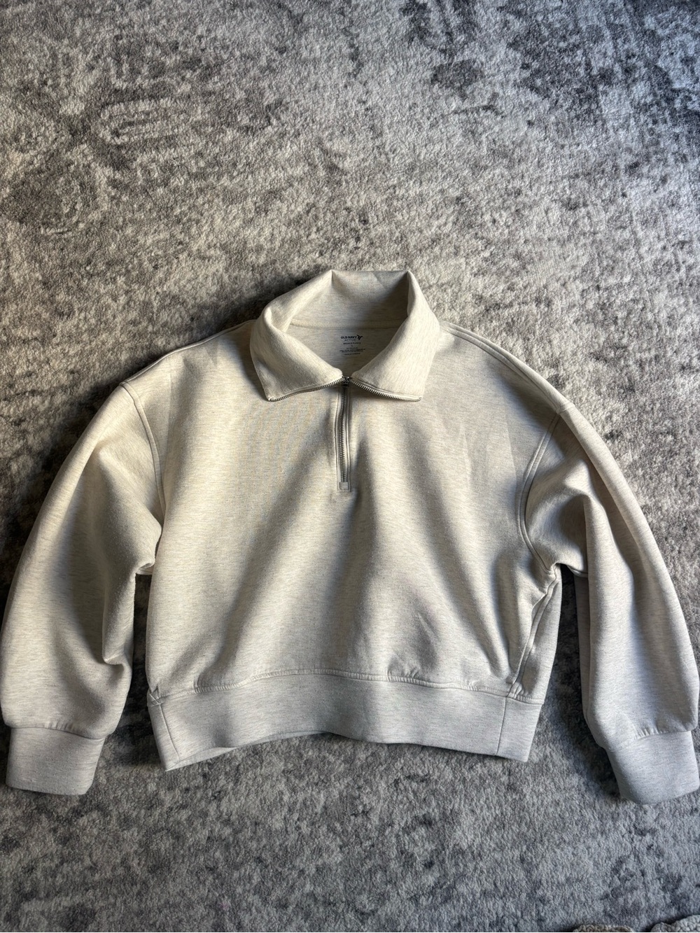 Old Navy Light Gray Quarter-Zip Pullover Sweater